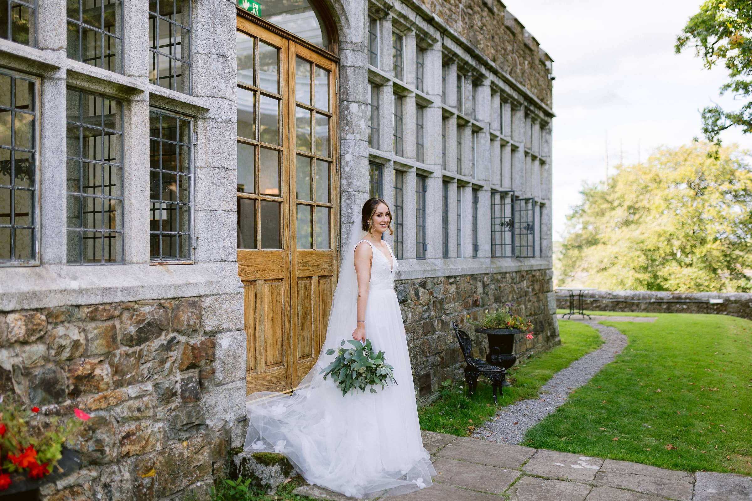 couple portraits at waterford castle wedding 52